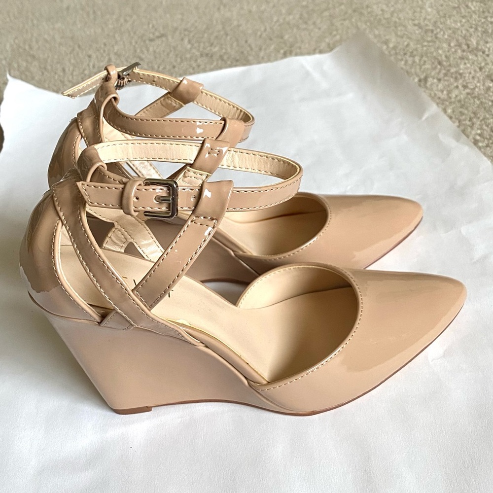 Elegant Nude Wedge Heels